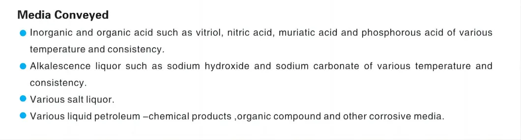 Kangqiao Horizontal Chemical Low Capacity High Head Anti-Corrosive Centrifugal Slurry Oil Process Pump for Chloride Evaporation Forced Circulating with ISO/CE